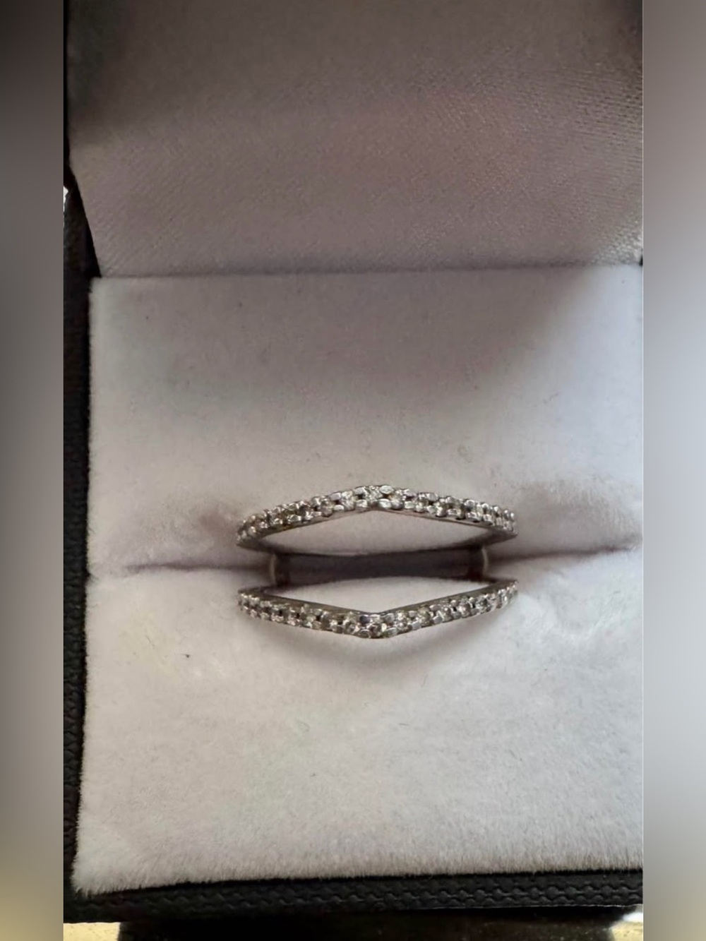 White Gold Halo Engagement Ring + enhancer 14k white gold natural diamonds (Kay) - Picture 6 of 12